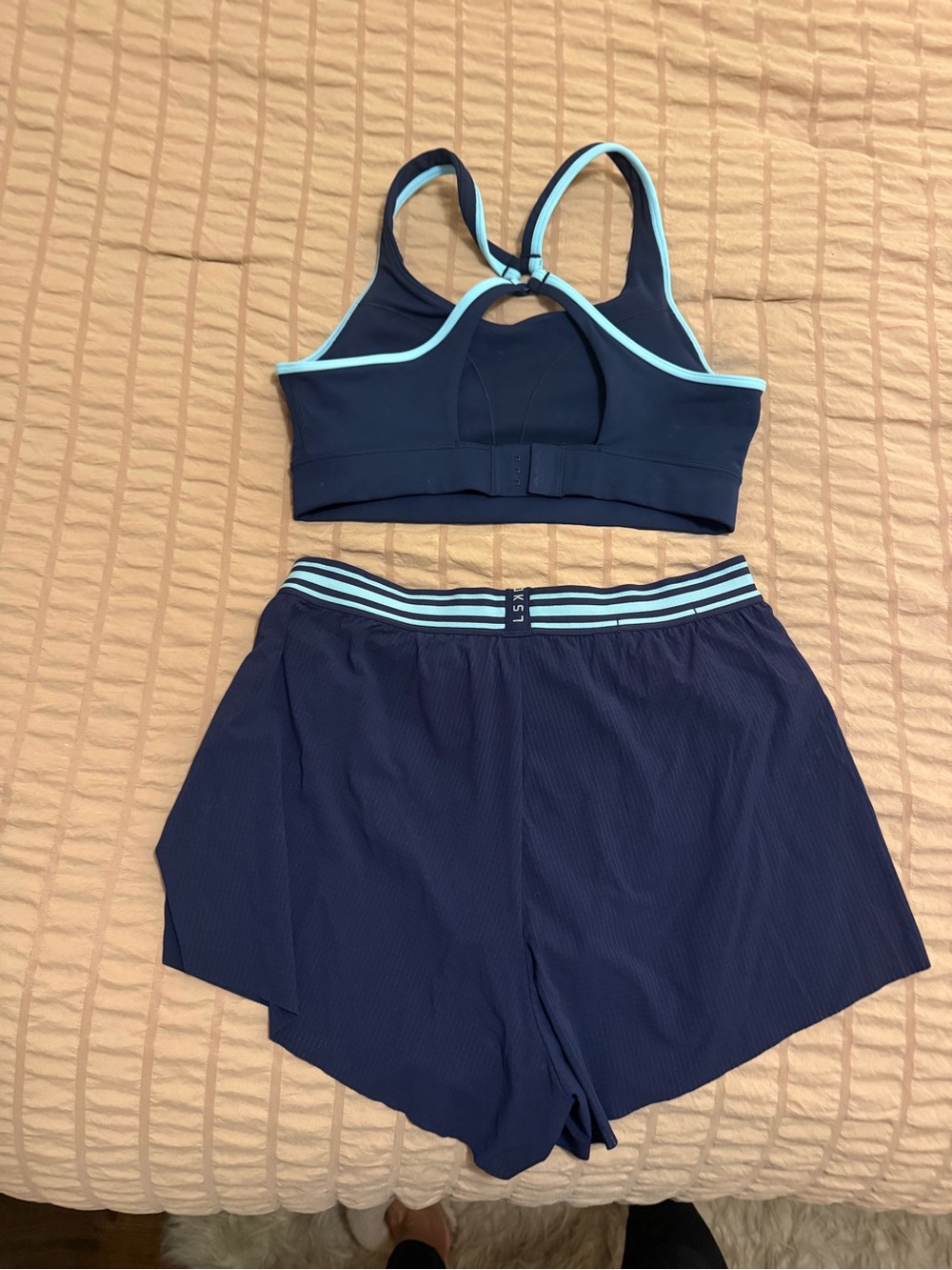 LSKD Accelerate 3" High Rise Shorts & Sports Bra Set - Clarity Run Collection- M - Picture 2 of 4